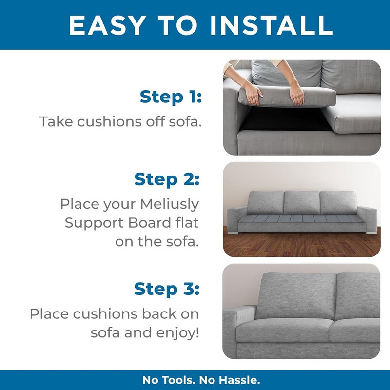 Meliusly Heavy Duty Couch Cushion Support for Sagging Cushions (24x79) Reinforced Wood Sofa Cushion Support Board for Sagging Seat, Deep Couch Supporter for Under The Cushions, Loveseat Saver - Image 5